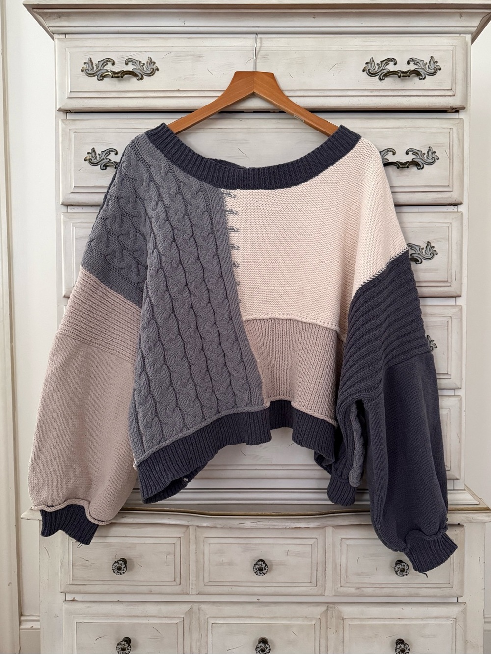 Vici Oversized Patchwork Sweater